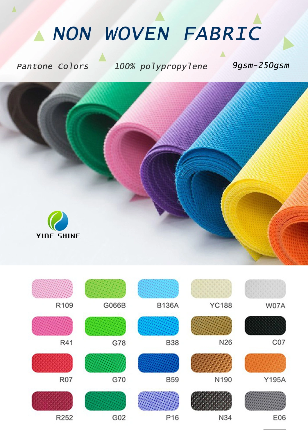 PP Polypropylene Spunbond Nonwoven Fabric TNT Rolls for Packaging Medical Agricultural Industrial &amp; Home Non Woven Fabric